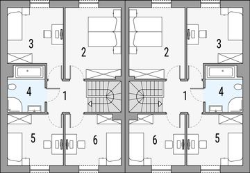 Poddasze projektu - Kalipso 5 - bliźniak PLP