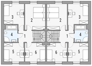 Piętro 1 projektu - Kalipso 3 - dwulokalowy PLP