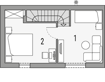 Piętro 1 projektu - Mikrus 2 - segment lewy