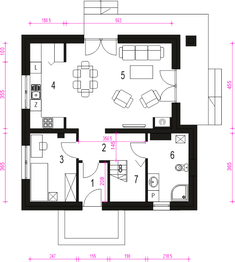 Parter projektu - Tadeusz II bez garażu [B]