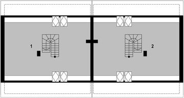 Poddasze projektu - Eco 42 dwulokalowy