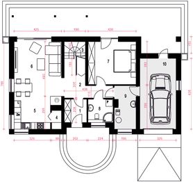 Parter projektu - Paprotka z garażem 1-st. [A]