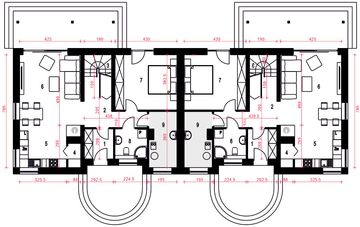 Parter projektu - Paprotka bez garażu bliźniak [B-BL]