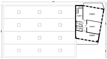 Piętro 1 projektu - G401 - Budynek magazynowo biurowy
