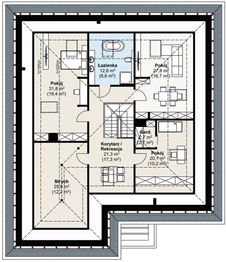 Poddasze projektu - APS 401 wariant 2 z poddaszem ECO