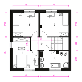 Piętro 1 projektu - Tadeusz IV bez garażu [B]