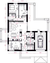 Parter projektu - Słoneczna z garażem 1-st. [A]