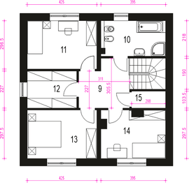 Piętro 1 projektu - Tadeusz III bez garażu [B]