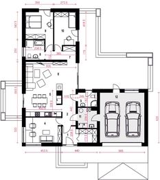 Parter projektu - Słoneczna z garażem 2-st. [A1]