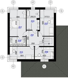 Piętro 1 projektu - Dom Neapol