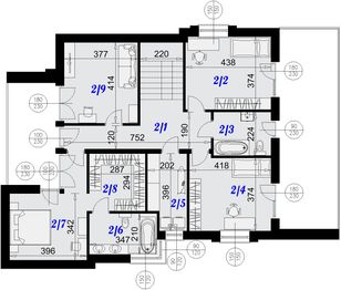 Piętro 1 projektu - Dom Menchester