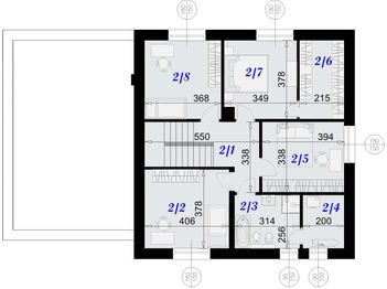 Piętro 1 projektu - Dom nad Brdą