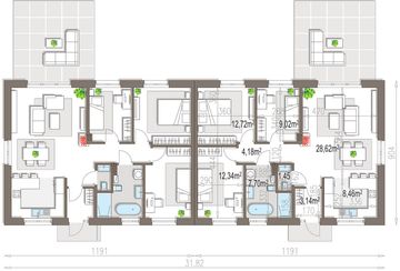 Parter projektu - Ola jednorodzinny dwulokalowy