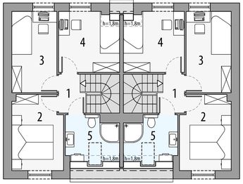 Poddasze projektu - Mewa - dwulokalowy PLP