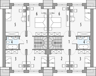 Poddasze projektu - Gilbert 6 - dwulokalowy LLL