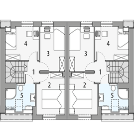 Poddasze projektu - Mewa - bliźniak LLL