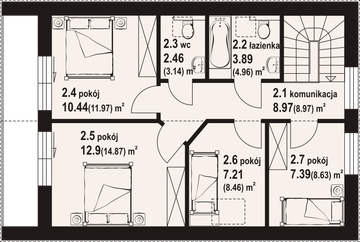 Poddasze projektu - Trzebowice a3 pcrte