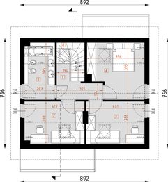 Poddasze projektu - D153BD - wersja drewniana