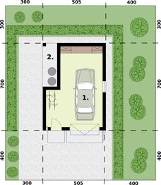 Projekt budynku gospodarczego G9A budynek gospodarczy - rzut parteru, dom liczy 0 pokoje, 0 łazienki i wc