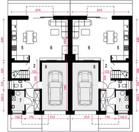 Parter projektu - Aida z garażem 1-st. bliźniak [A-BL]