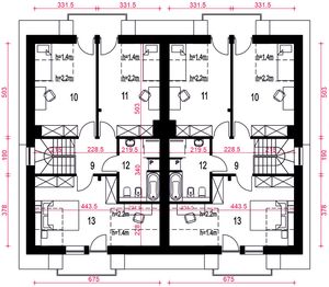 Poddasze projektu - Aida z garażem 1-st. bliźniak [A-BL]