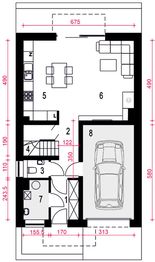 Parter projektu - Aida z garażem 1-st. [A]