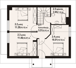 Poddasze projektu - Dziekanowice 27 dws