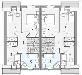 Poddasze projektu - Emilka 1 - bliźniak PLP
