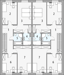Piętro 1 projektu - Zenit - dwulokalowy LLL