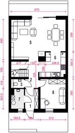 Parter projektu - Aria II bez garażu szeregówka [B-SZ]