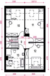 Poddasze projektu - Aria II bez garażu szeregówka [B-SZ]