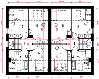 Poddasze projektu - Aria II bez garażu bliźniak [B-BL2]