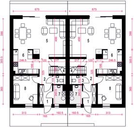 Parter projektu - Aria II bez garażu bliźniak [B-BL1]