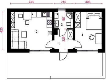 Parter projektu - Opieńka bez garażu [B]