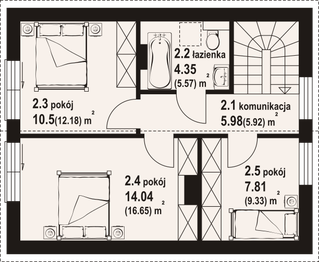 Poddasze projektu - Trzebowice bb 70