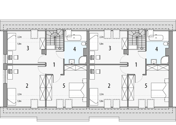Poddasze projektu - Sara 2 - dwulokalowy LP