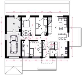 Parter projektu - Majka z garażem 1-st. [A]