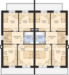 Piętro 1 projektu - APS 348 wariant 2 DWU