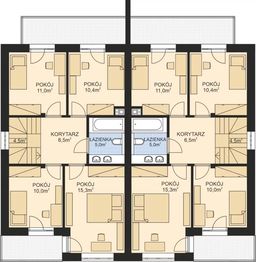 Piętro 1 projektu - APS 350 dwulokalowy ECO