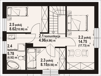 Poddasze projektu - Hebdów bb 70