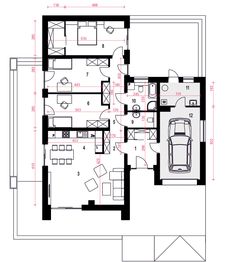 Parter projektu - Srebrna z garażem 1-st. [A]