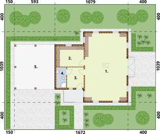 Projekt budynku gospodarczego BGS10 szkielet drewniany budynek gospodarczy - rzut parteru, dom liczy 0 pokoje, 1 łazienki i wc