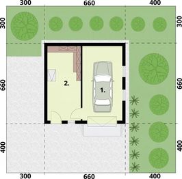 Parter projektu - G357 garaż jednostanowiskowy