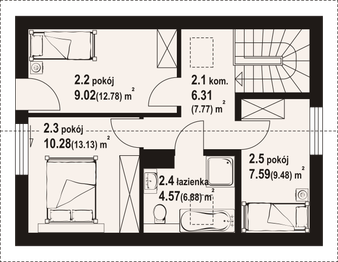 Poddasze projektu - Bobrów aa 70 dws