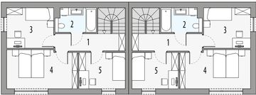 Piętro 1 projektu - Dori - bliźniak LLL