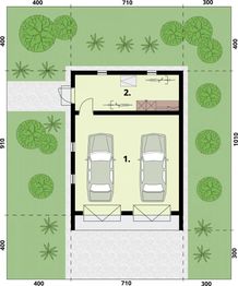 Parter projektu - G359 garaż dwustanowiskowy