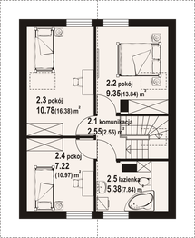 Poddasze projektu - Gładyszowo aa 70 dws