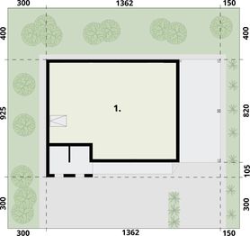 Poddasze projektu - G360 garaż dwustanowiskowy z pomieszczeniem gospodarczym i wiatą