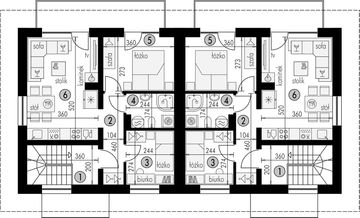 Piętro 1 projektu - Bliźniak 5