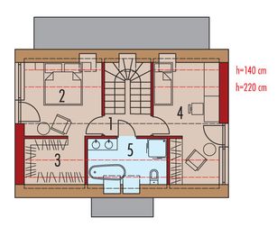 Poddasze projektu - Mini 21 PLUS (wersja A) energo plus